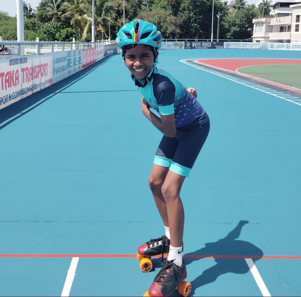 Balavikas Student Chinthan Won Gold in Skating and selected for State level